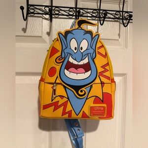Loungefly Genie Vacation Cosplay Mini Backpack - Yellow & Blue with Red Accent